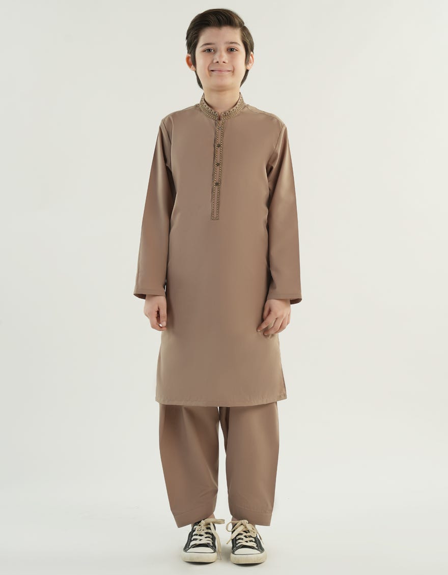 BROWN BLENDED KAMEEZ SHALWAR | JCKS-A-39189