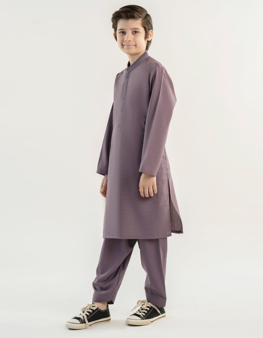 PURPLE BLENDED KAMEEZ SHALWAR | JCKS-A-39199