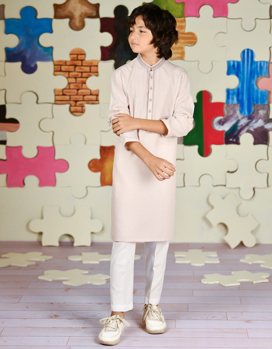 DULL PINK BLENDED KURTA