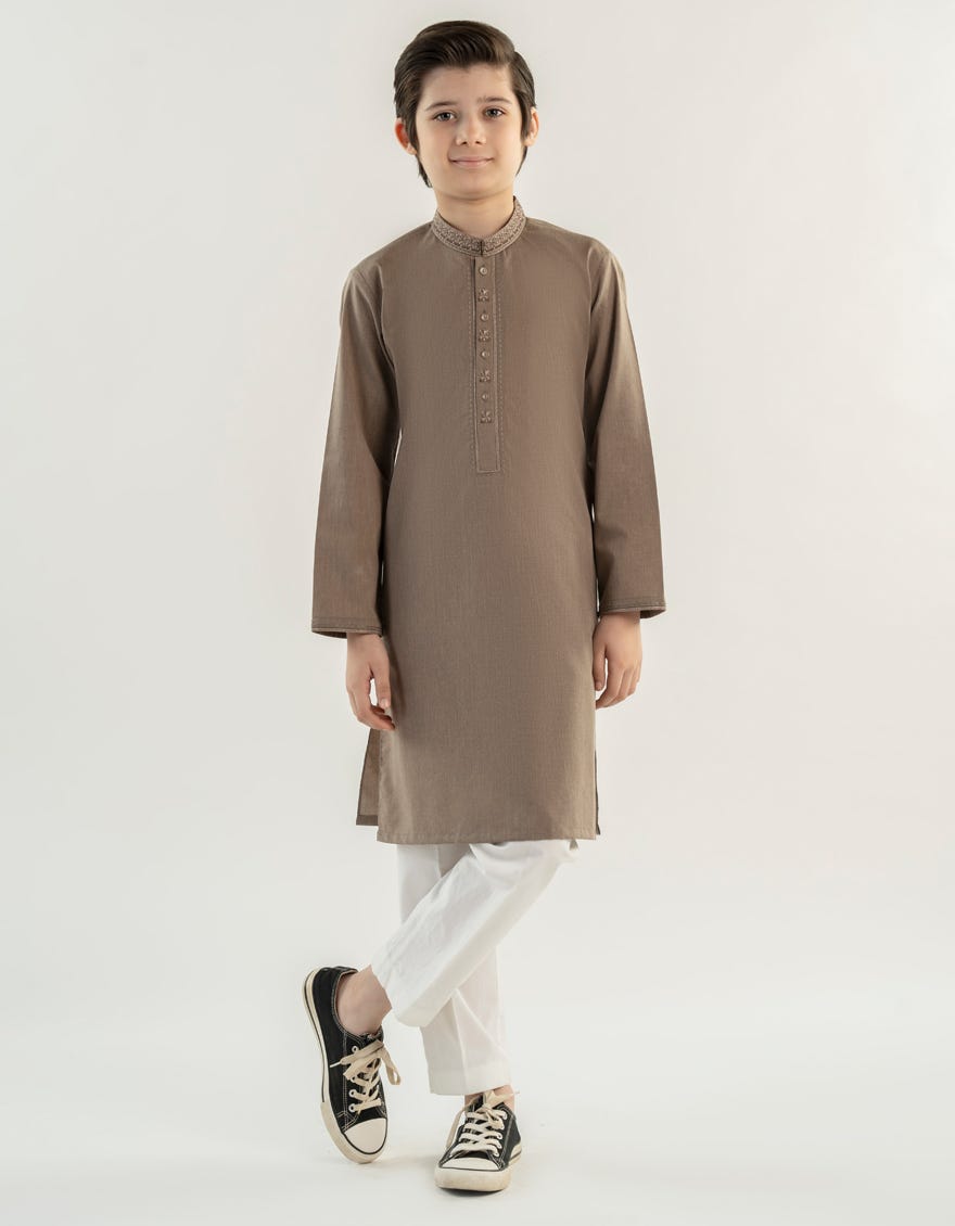 BROWN SEMI-FORMAL KURTA