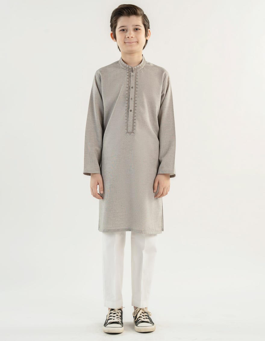 STONE GREY BLENDED KURTA