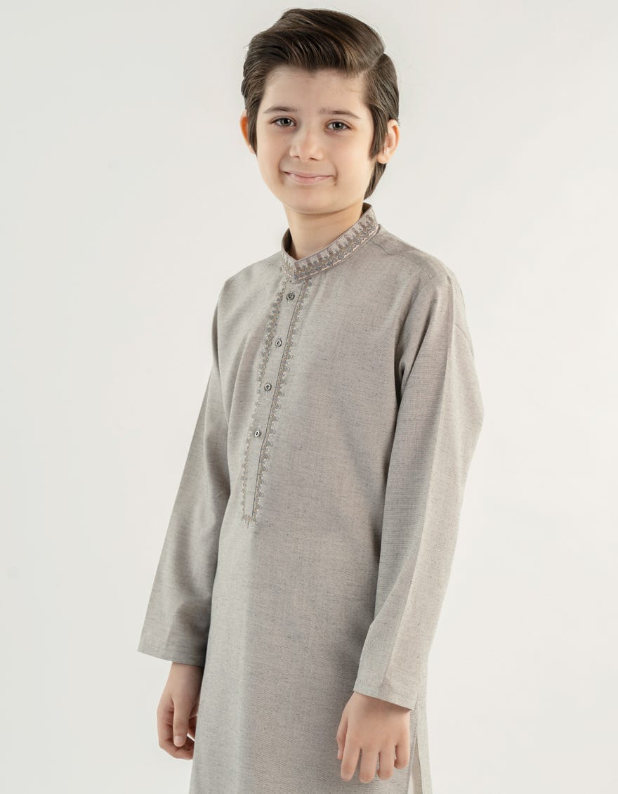 STONE GREY BLENDED KURTA