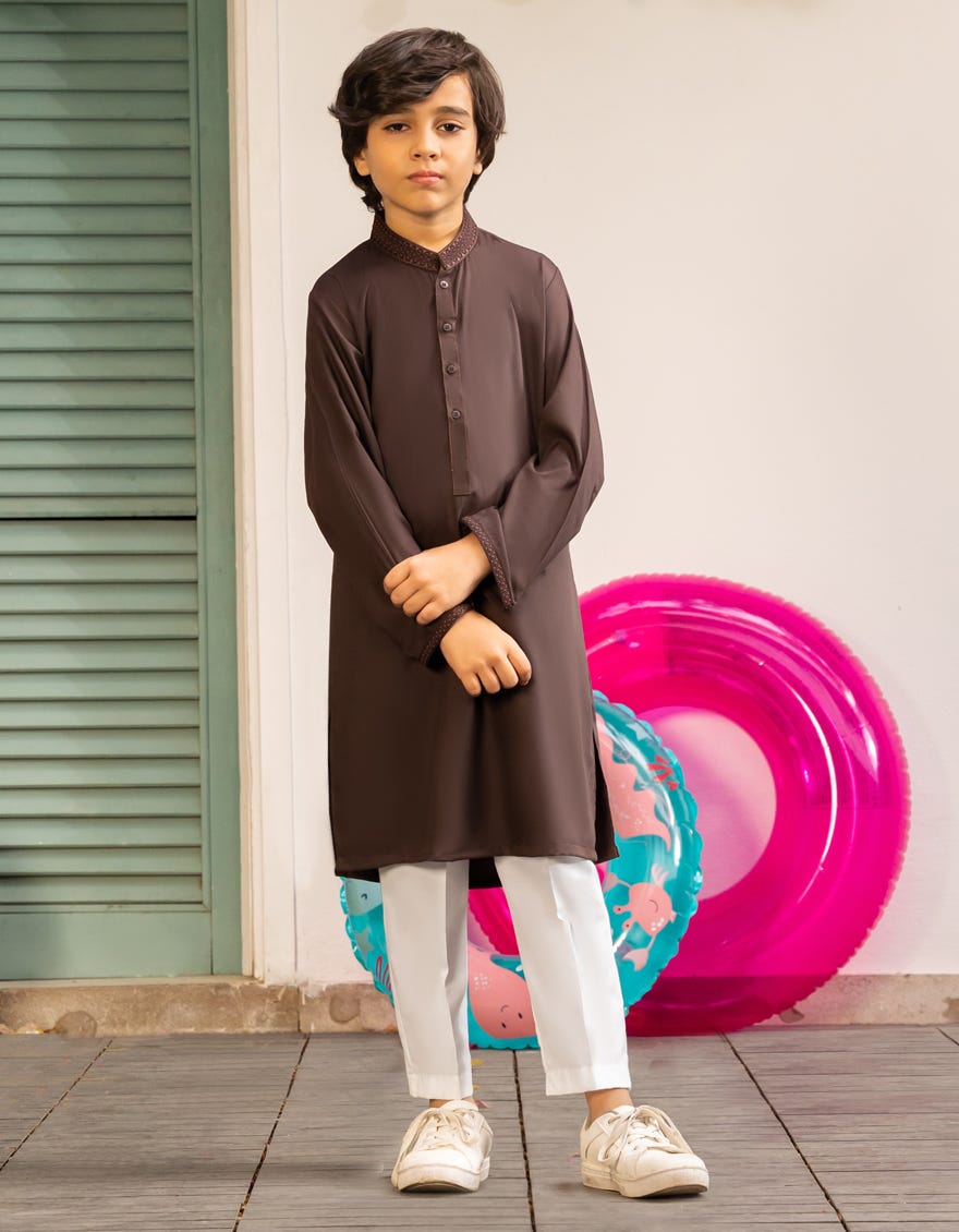 BROWN SEMI-FORMAL KURTA