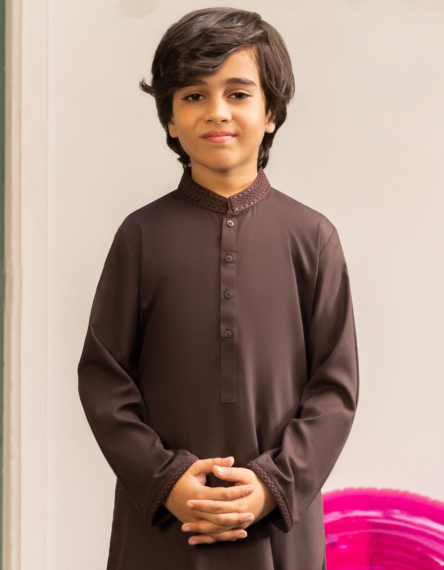 BROWN SEMI-FORMAL KURTA