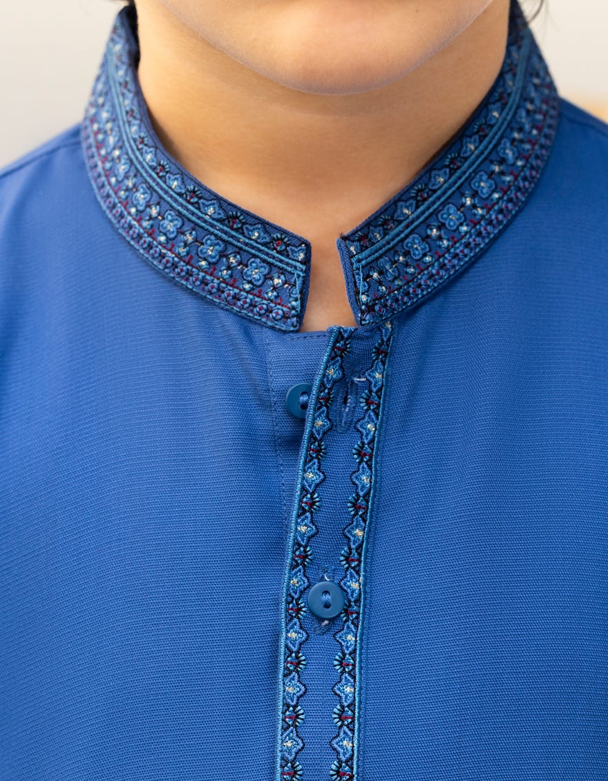 BLUE BLENDED KAMEEZ SHALWAR | JCKS-A-39227