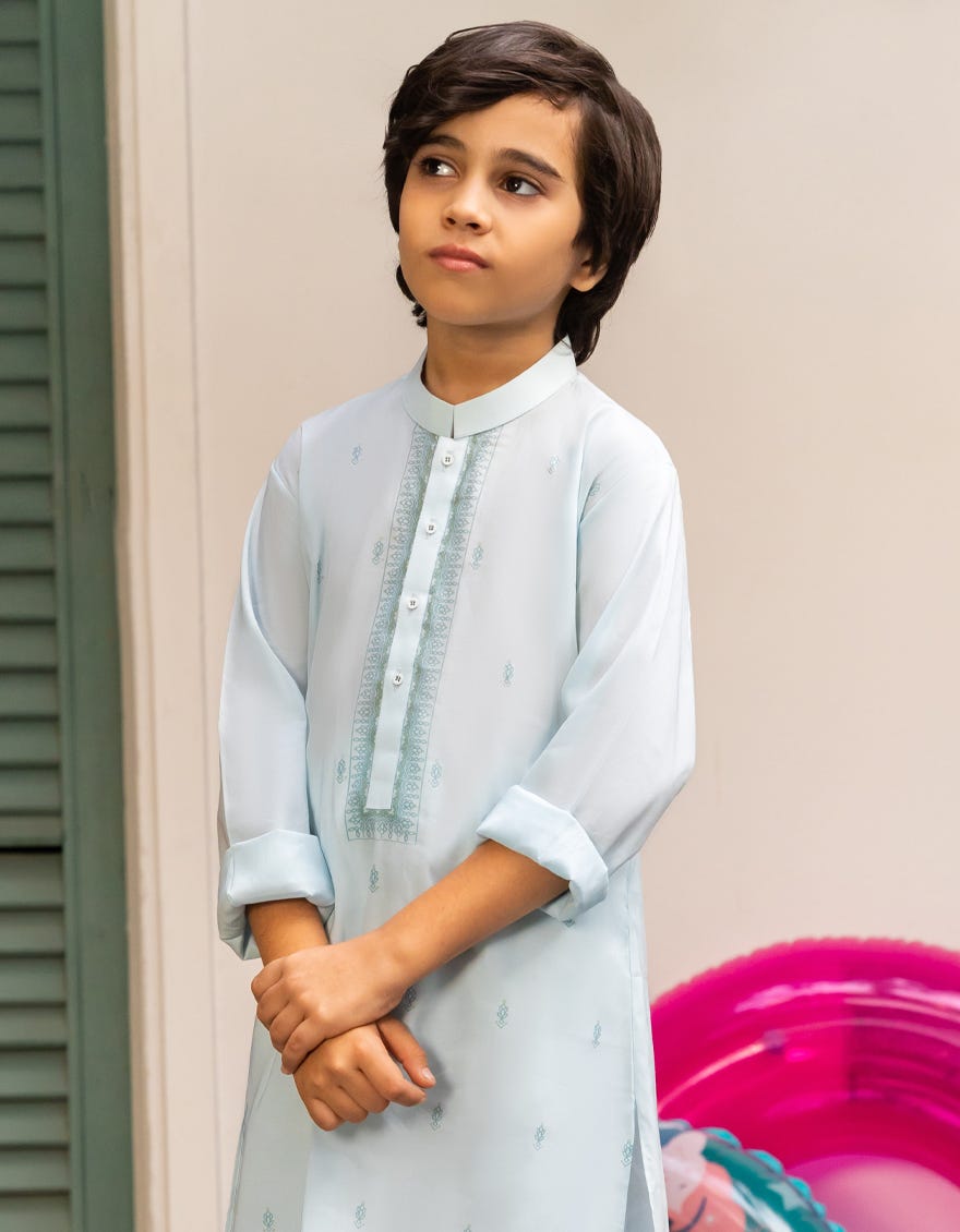 SKY BLUE COTTON KURTA | JCK-S-39249