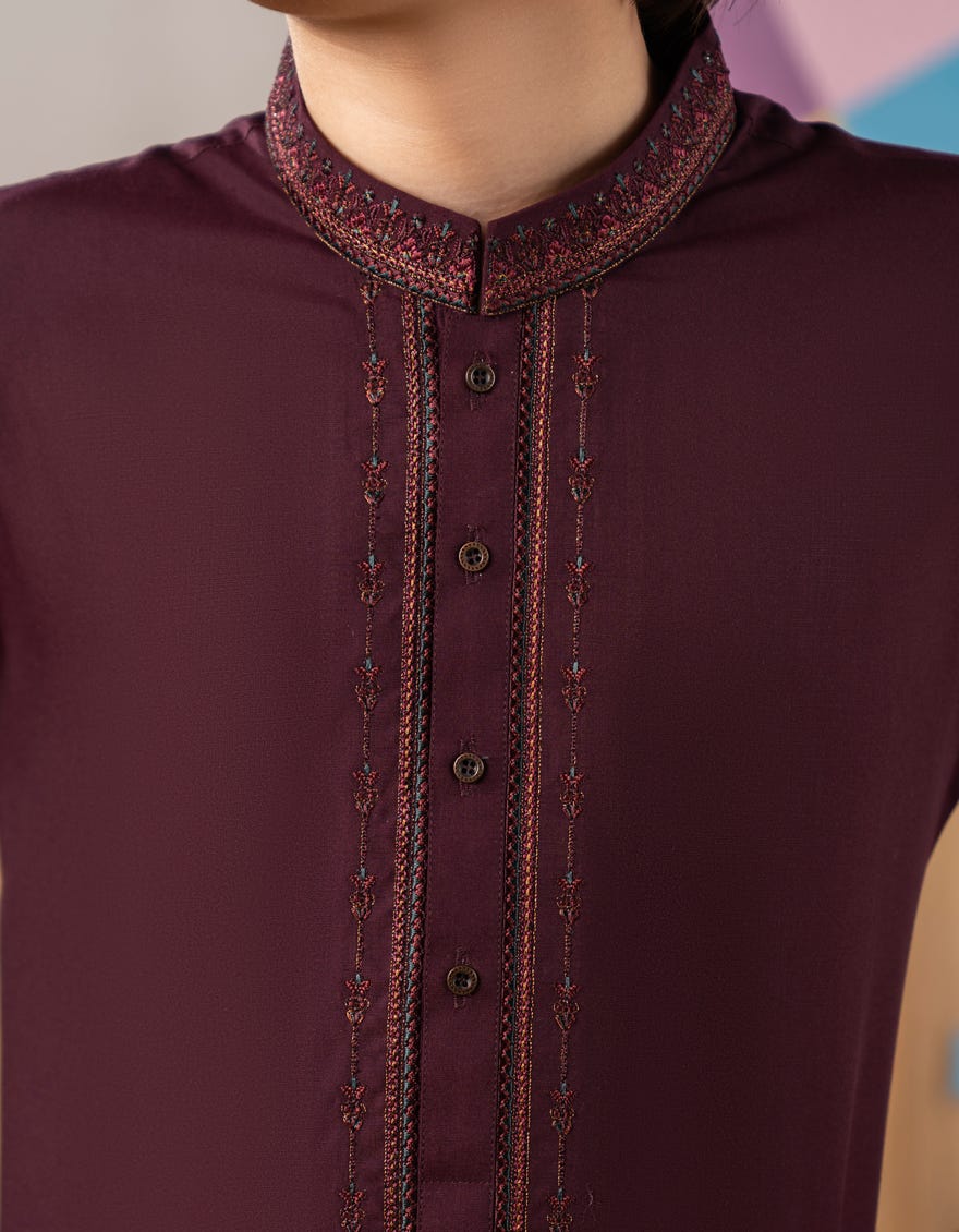 PURPLE BLENDED KAMEEZ SHALWAR