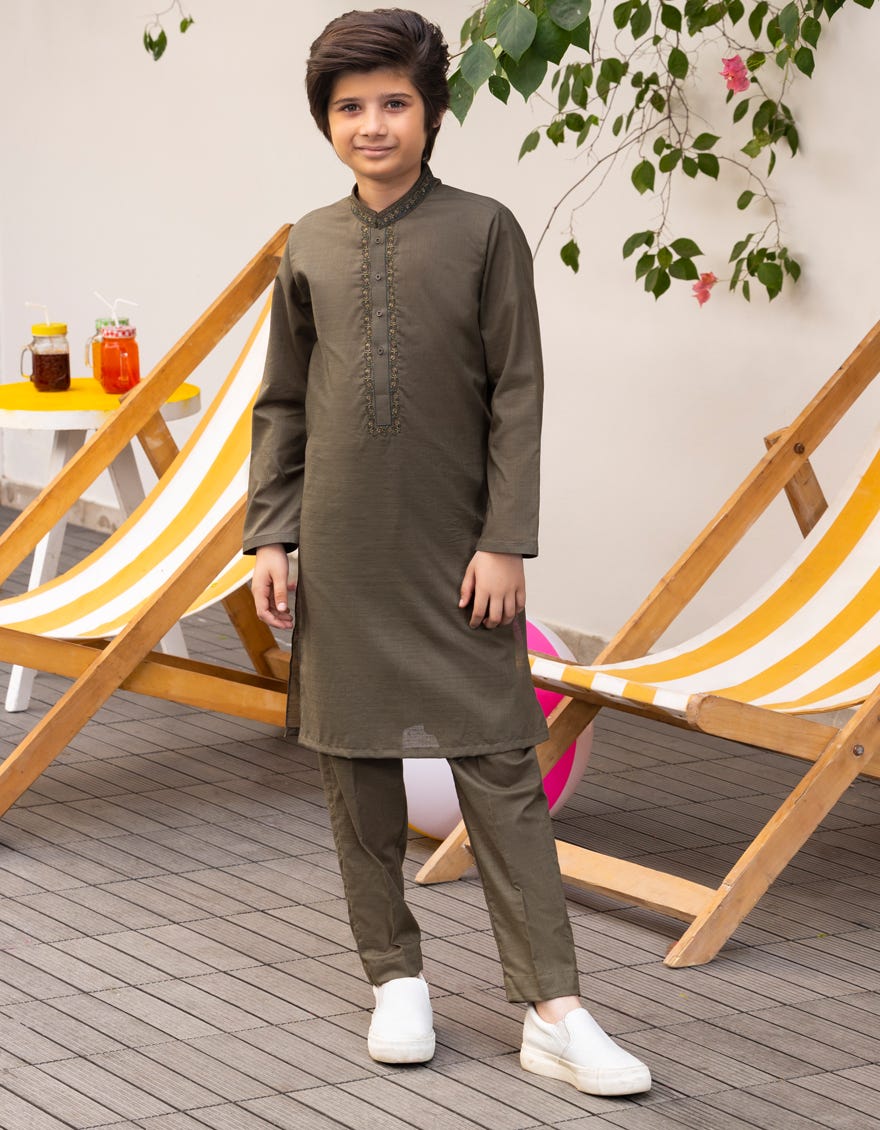 DARK GREEN BLENDED KURTA TROUSER | JCKP-A-39254