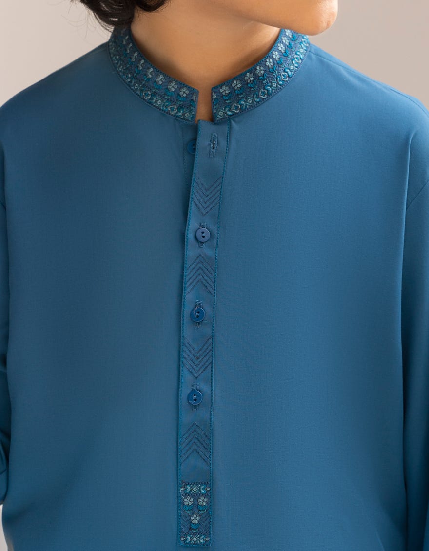 TEAL BLENDED KAMEEZ SHALWAR | JCKS-A-39256