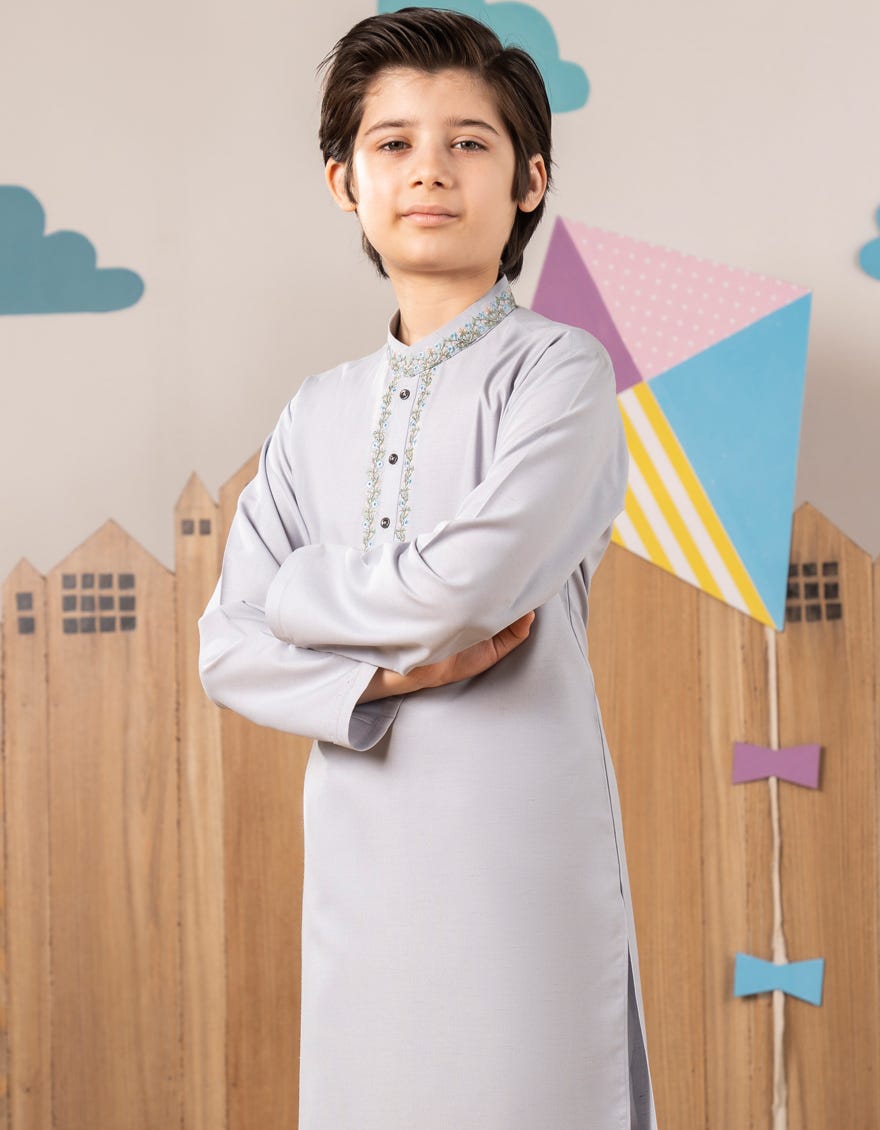 SMOKE GREY KURTA TROUSER | JCKP-A-39267