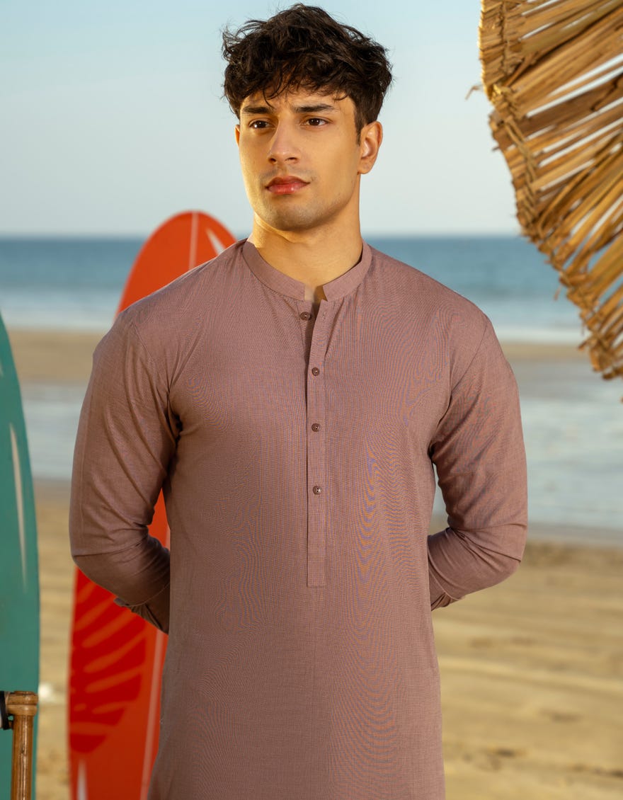 TEA PINK COTTON KURTA TROUSER | JTKP-A-39287