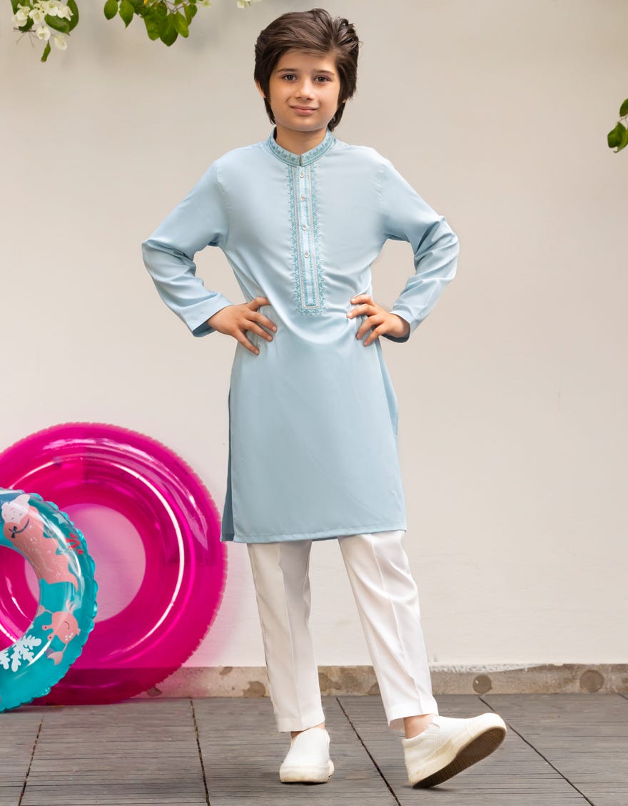 SKY BLUE BLENDED KURTA | JCK-A-39292