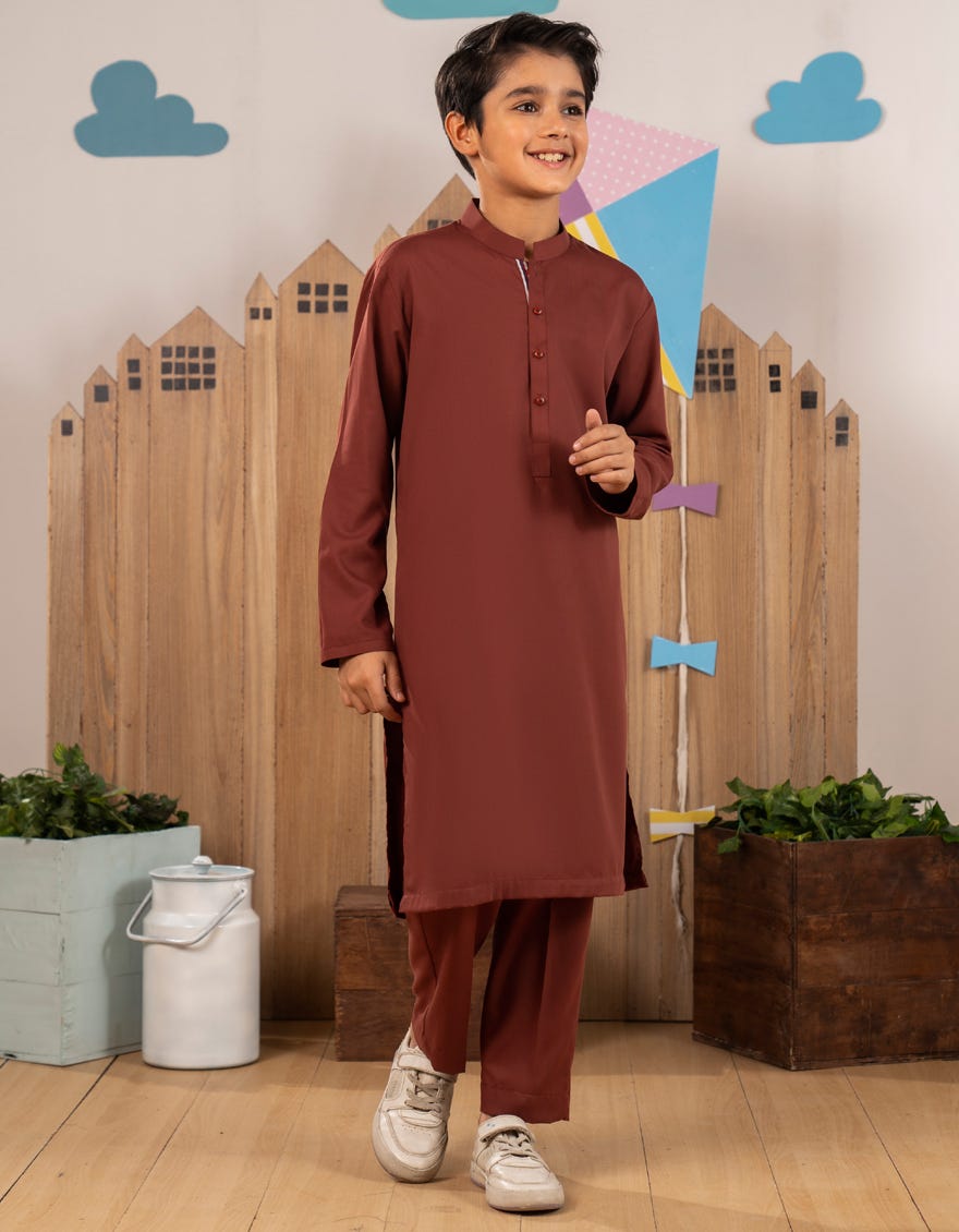 RUST BLENDED KURTA TROUSER