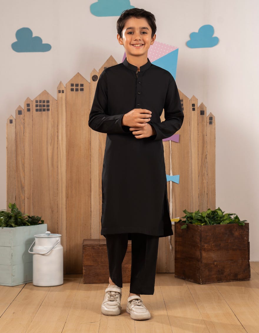 BLACK BLENDED KURTA TROUSER