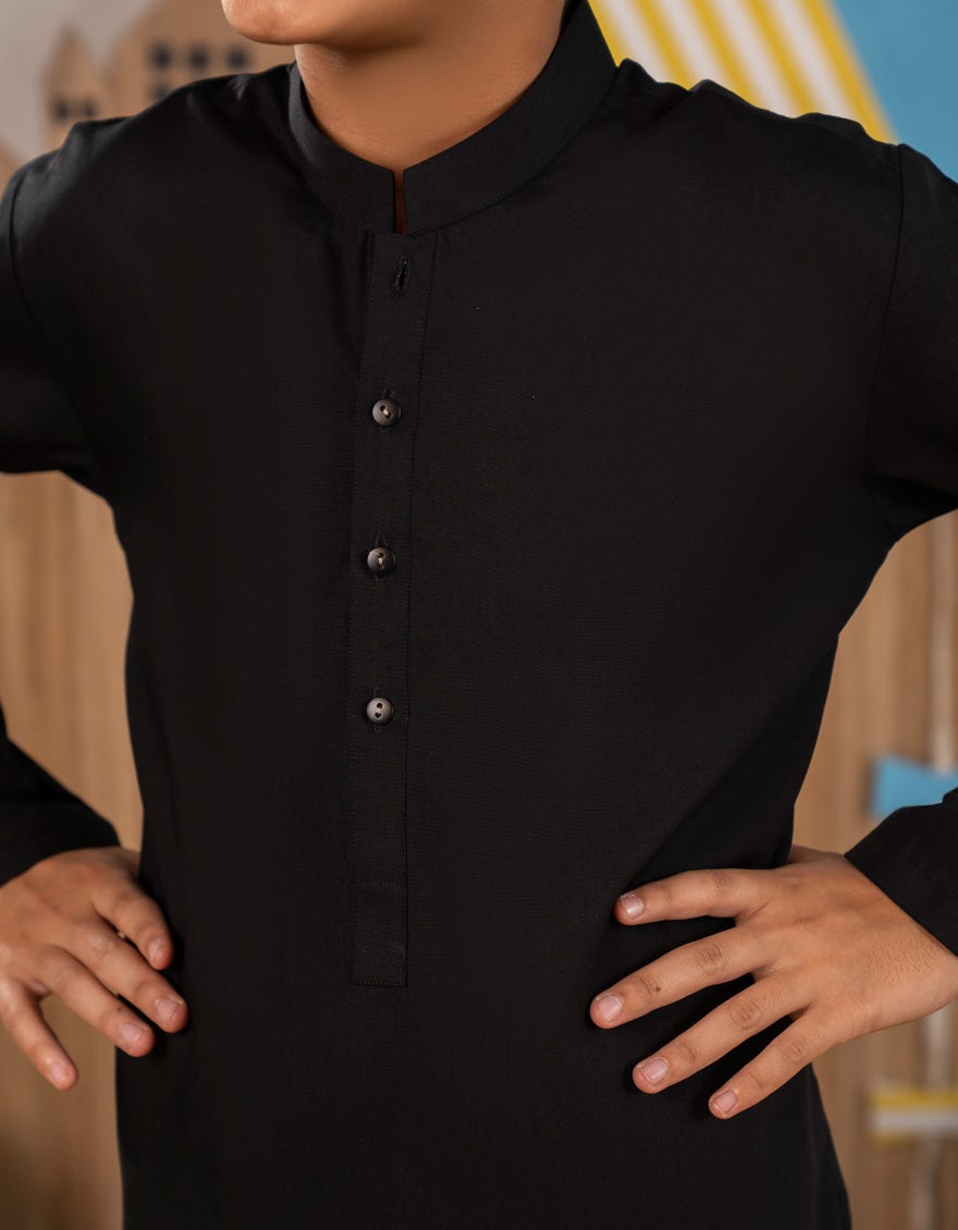 BLACK BLENDED KURTA TROUSER