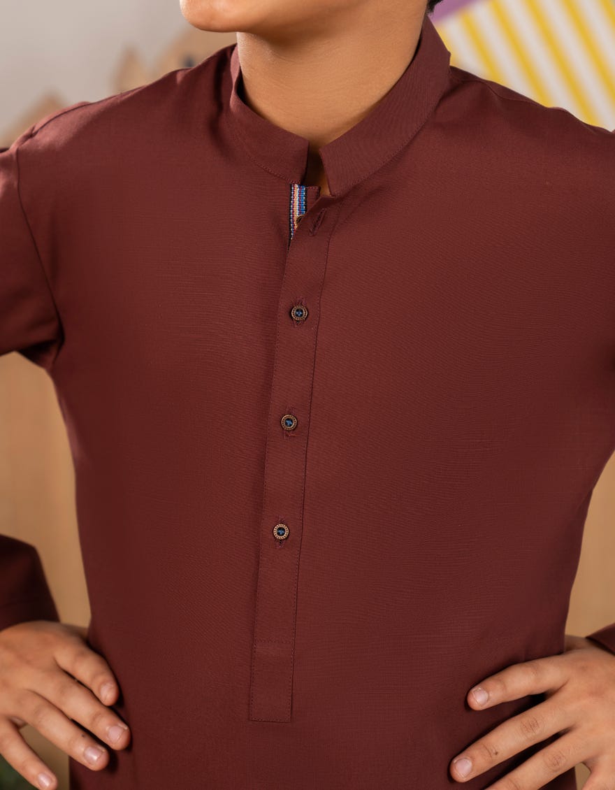 RUST BLENDED KAMEEZ SHALWAR