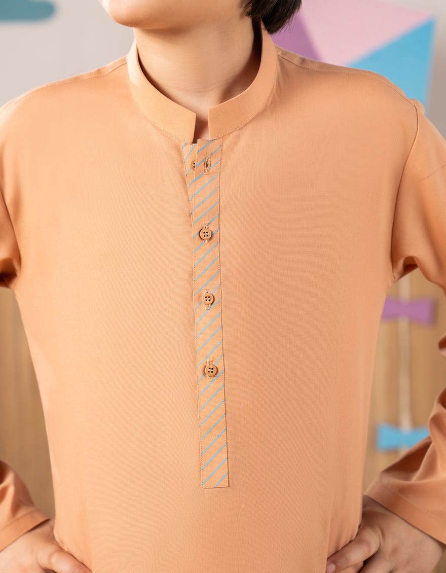 PEACH BLENDED KURTA TROUSER