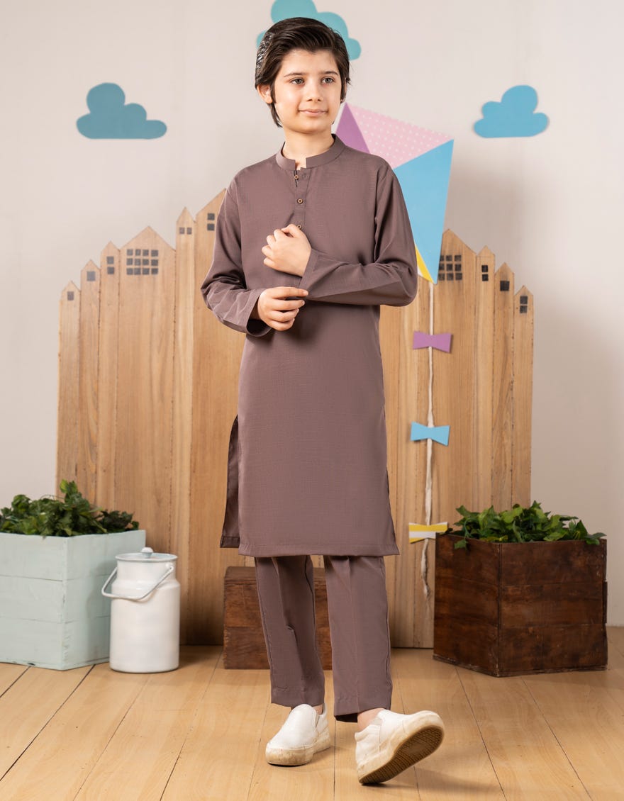 BROWN BLENDED KURTA TROUSER