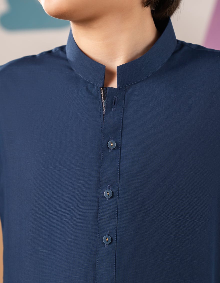 BLUE BLENDED KURTA TROUSER