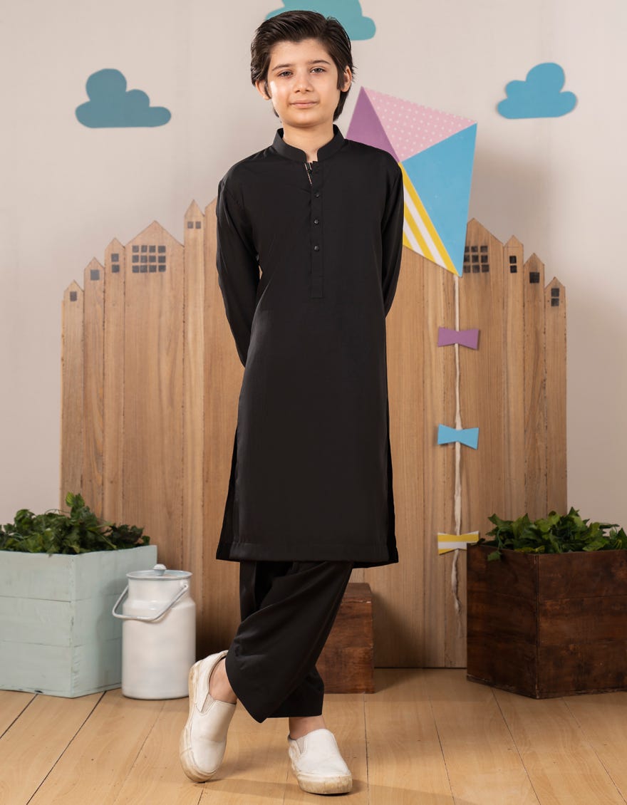 BLACK BLENDED KAMEEZ SHALWAR