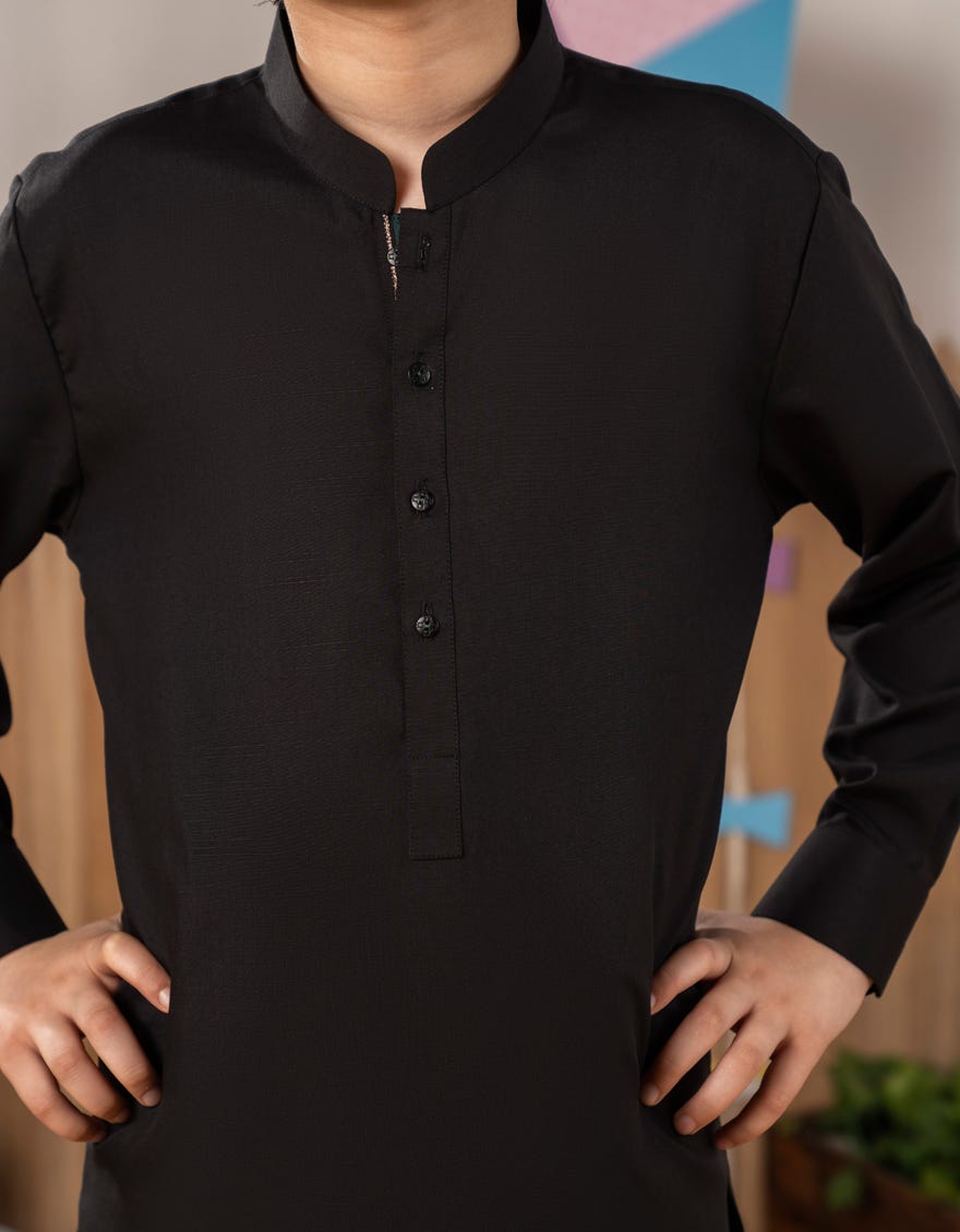 BLACK BLENDED KAMEEZ SHALWAR