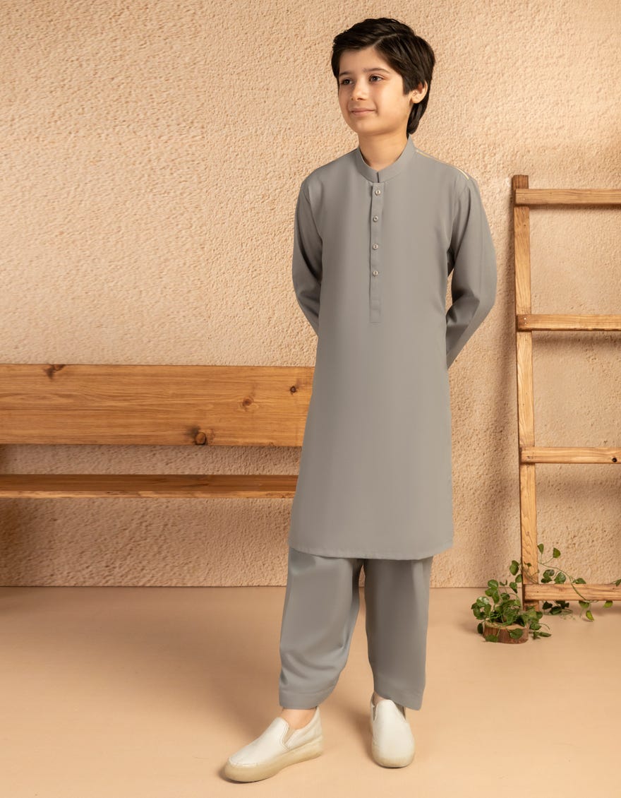 GREY BLENDED KAMEEZ SHALWAR