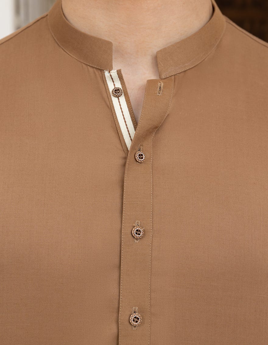 BROWN BLENDED KURTA TROUSER