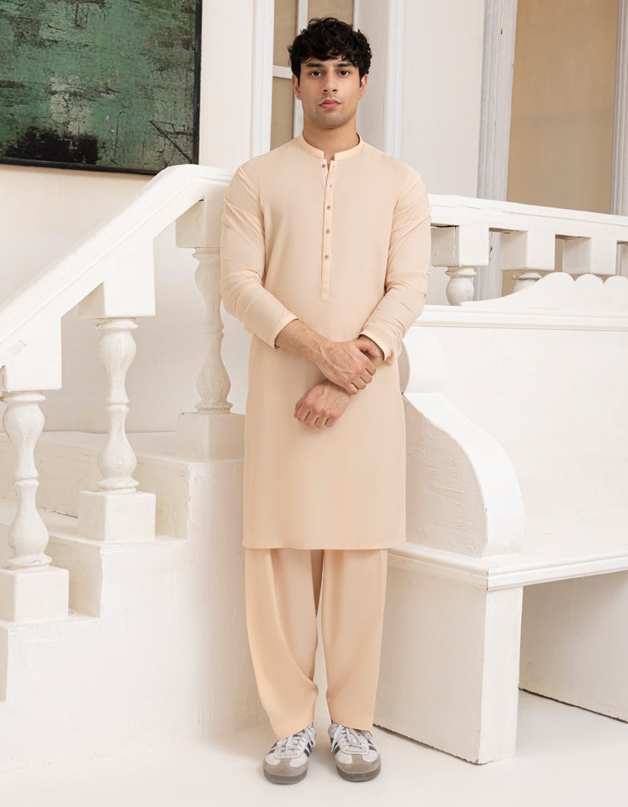 PEACH BLENDED KAMEEZ SHALWAR