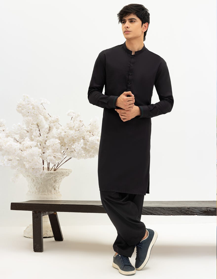 BLACK BLENDED KAMEEZ SHALWAR