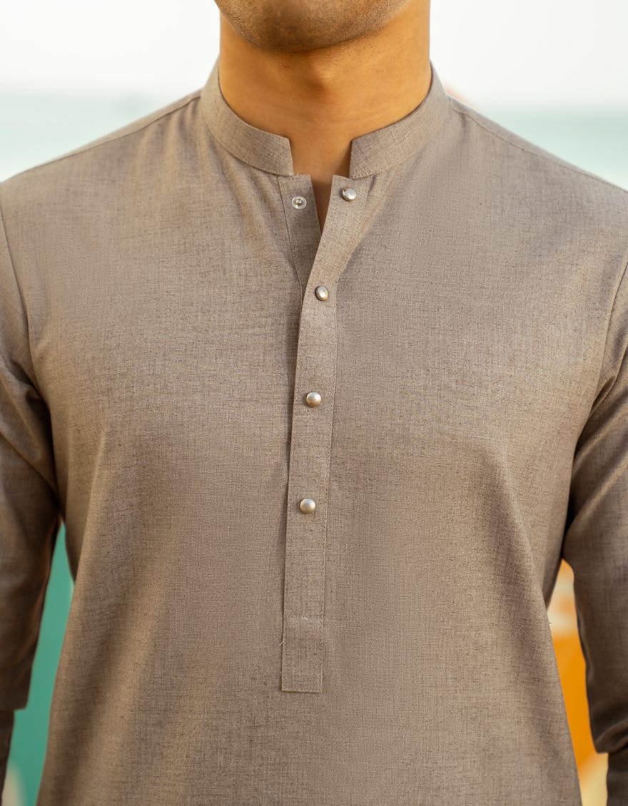 ASH GREY BLENDED KAMEEZ SHALWAR | JTKS-A-39355