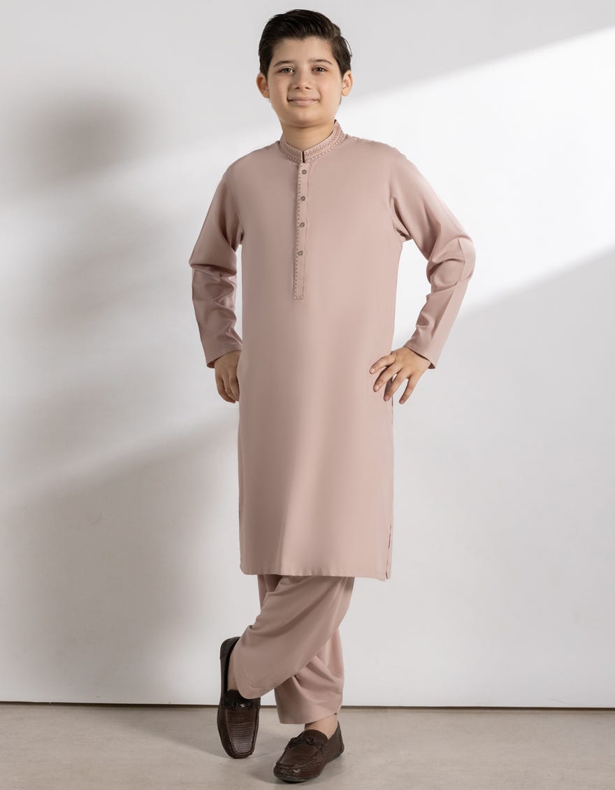TEA PINK BLENDED KAMEEZ SHALWAR