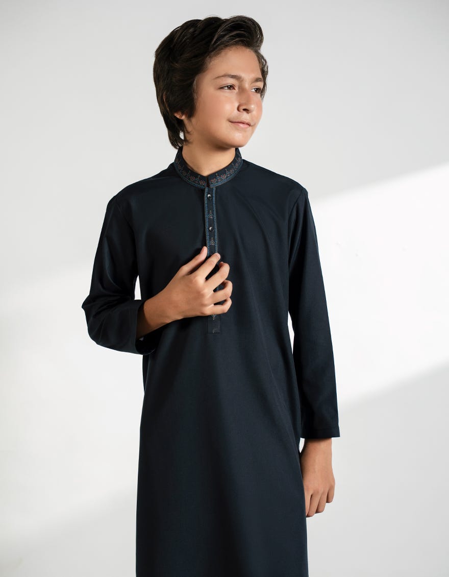 BLACK BLENDED KURTA TROUSERS