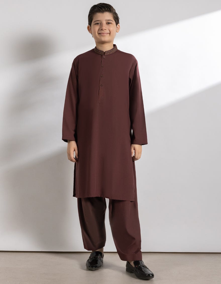 PLUM BLENDED KAMEEZ SHALWAR