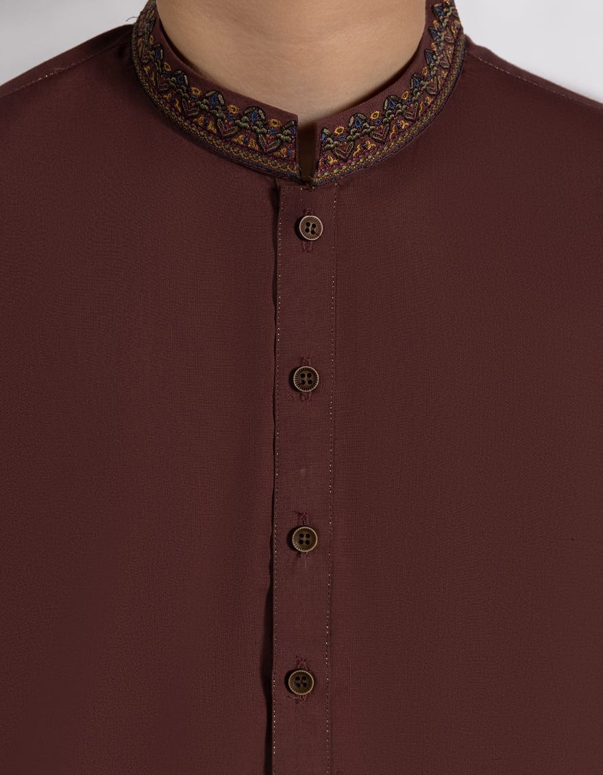 PLUM BLENDED KAMEEZ SHALWAR