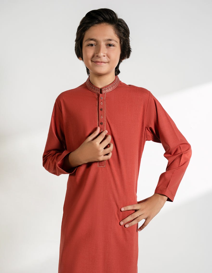 TANGERINE BLENDED KAMEEZ SHALWAR