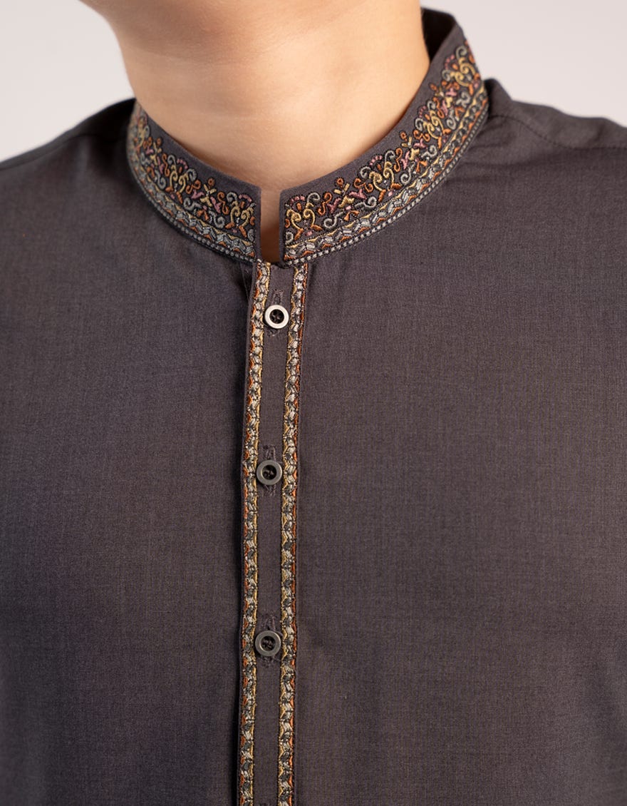 GRAPHITE GREY BLENDED KAMEEZ SHALWAR