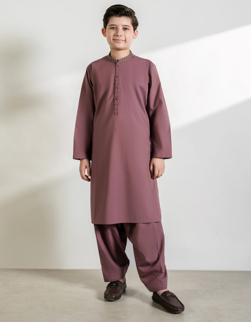 PLUM BLENDED KAMEEZ SHALWAR