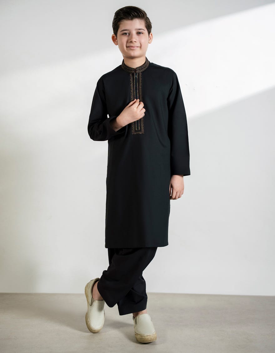 BLACK BLENDED KAMEEZ SHALWAR