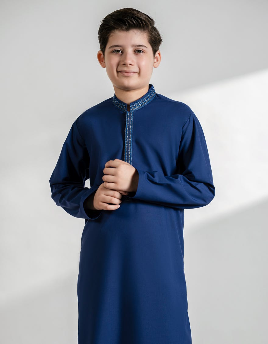 BLUE BLENDED KAMEEZ SHALWAR