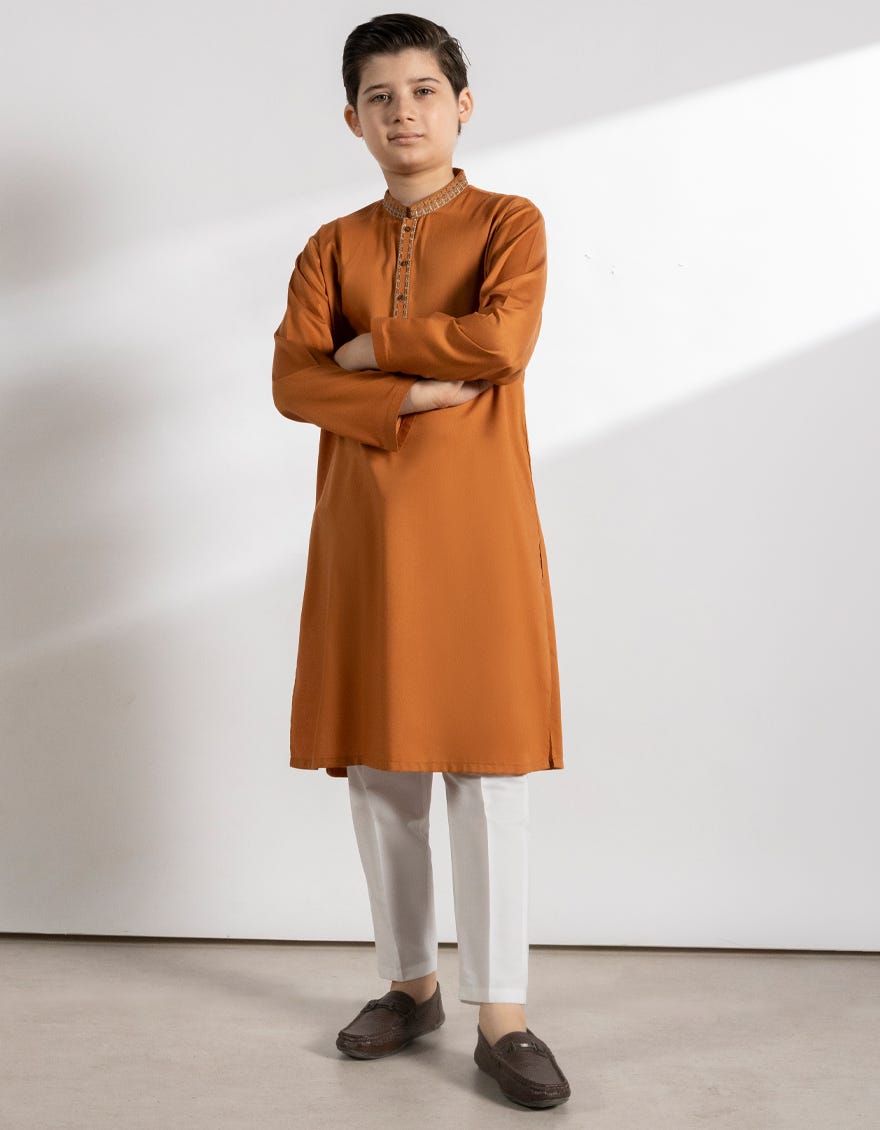 ORANGE BLENDED KURTA