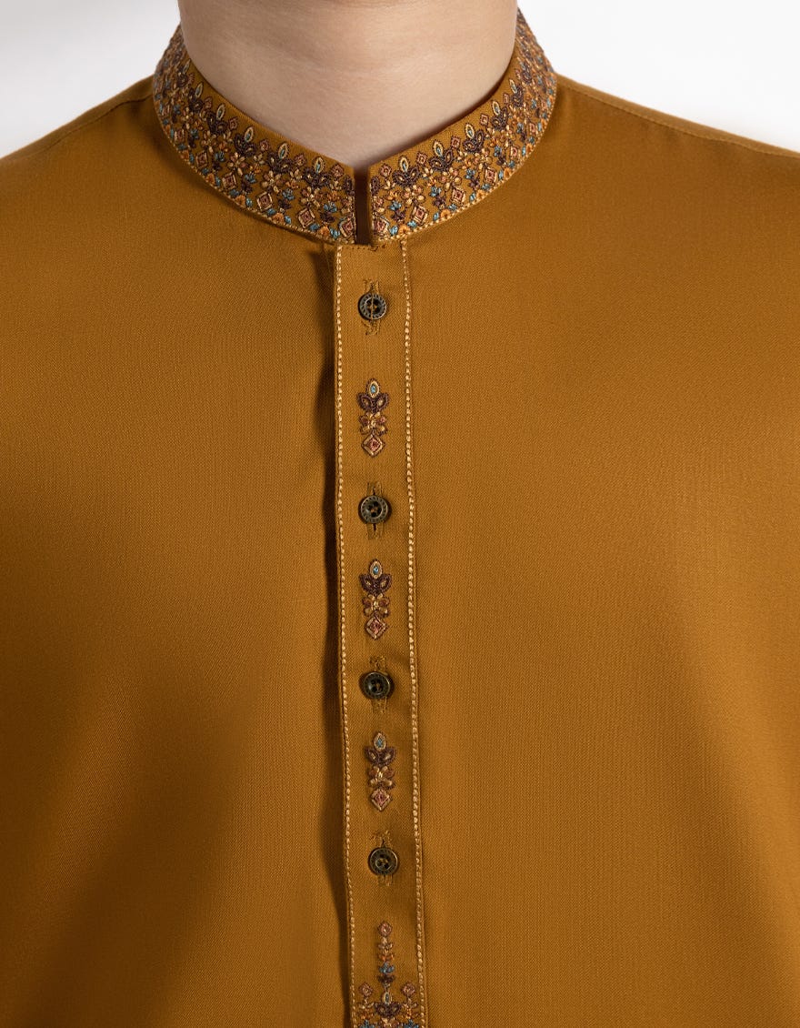 MUSTARD BLENDED KURTA