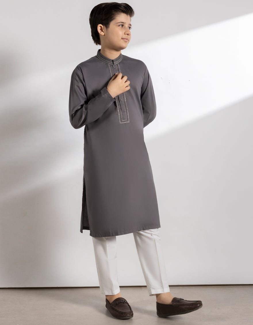 GREY BLENDED KURTA