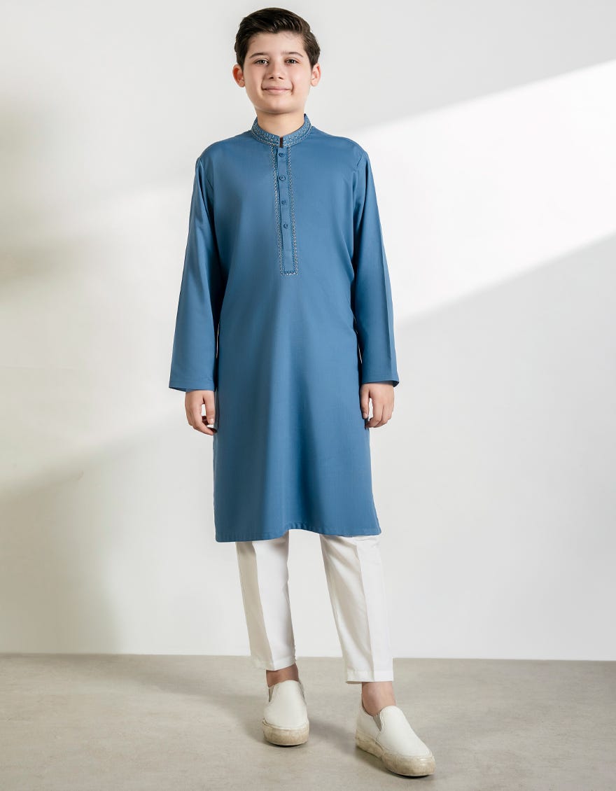 LIGHT BLUE BLENDED KURTA