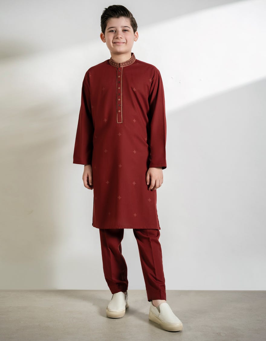 RUST BLENDED KURTA TROUSERS