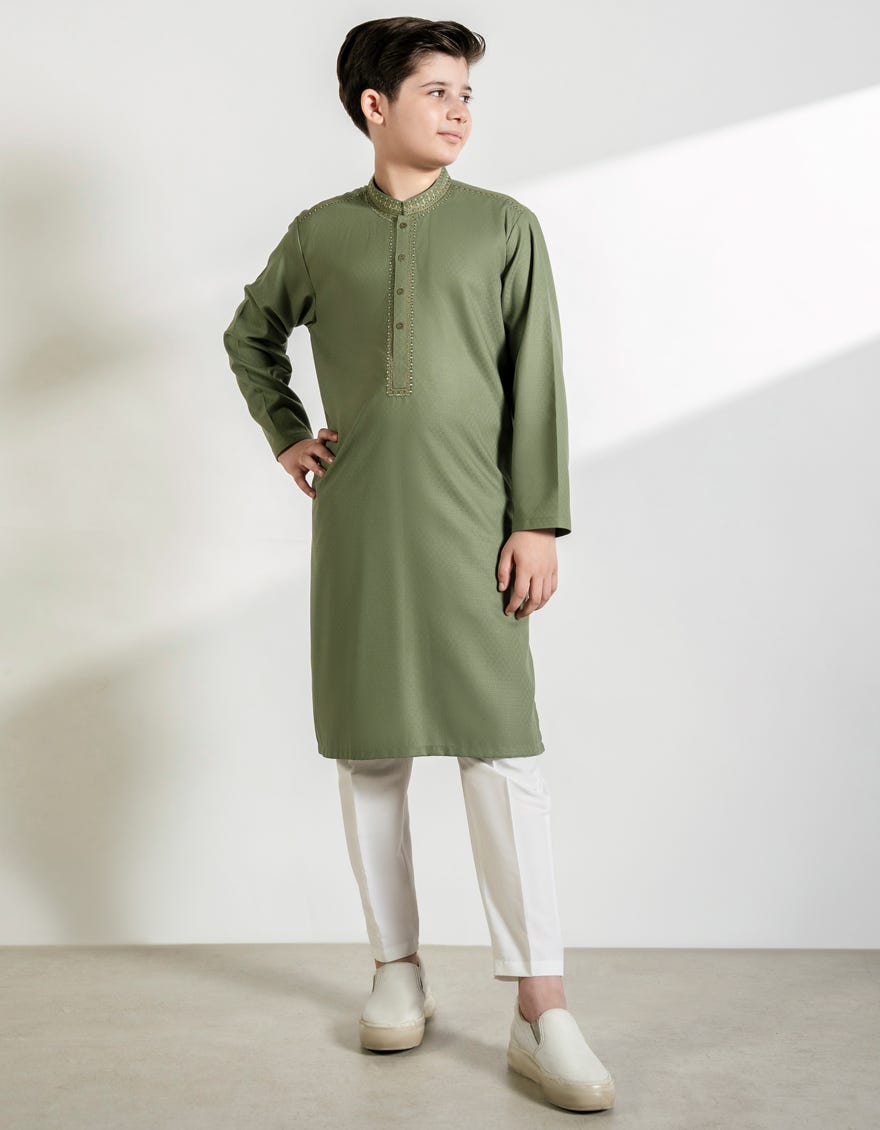 GREEN BLENDED KURTA