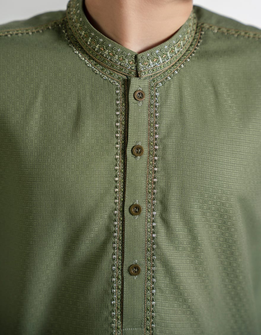 GREEN BLENDED KURTA