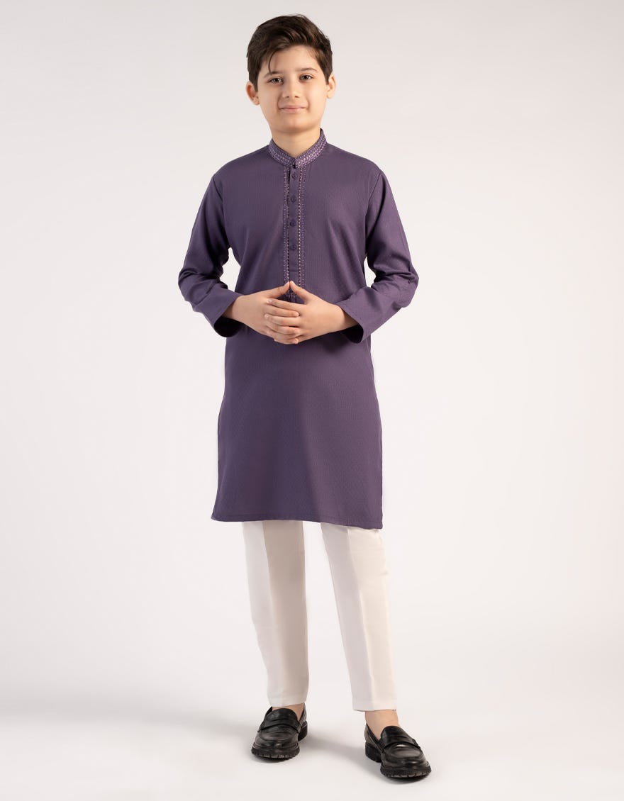 PURPLE BLENDED KURTA