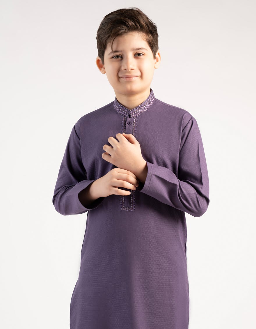 PURPLE BLENDED KURTA