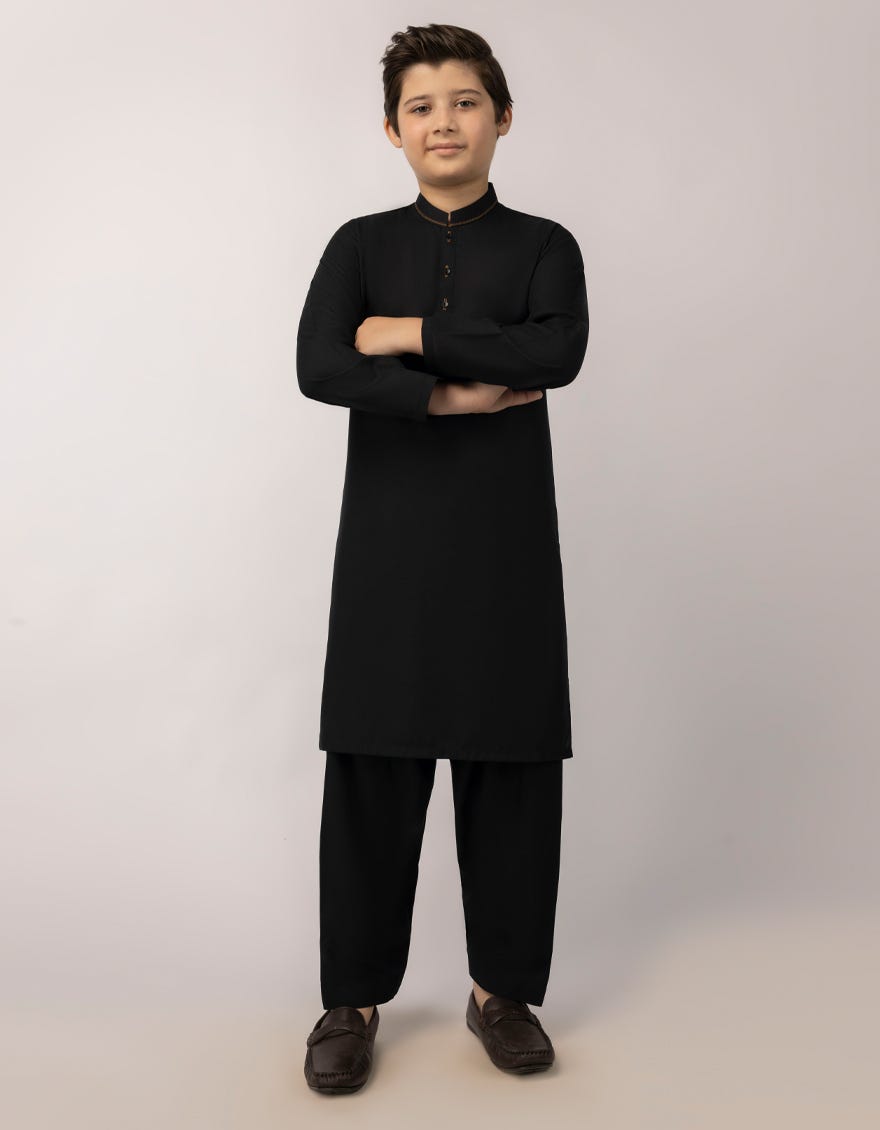 BLACK PLAIN KAMEEZ SHALWAR