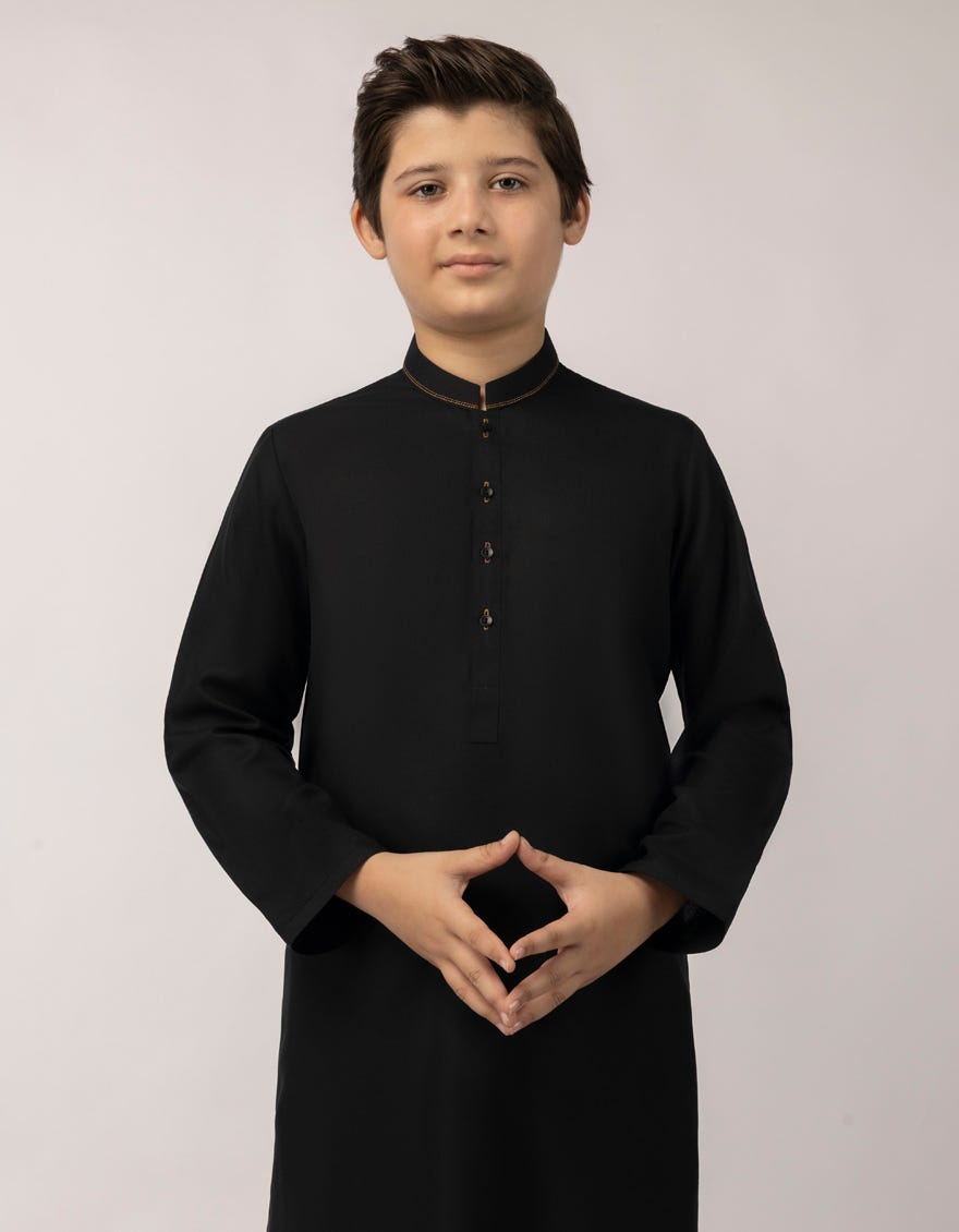 BLACK PLAIN KAMEEZ SHALWAR